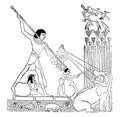 Egyptian hunting vintage illustration