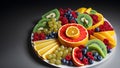 A Picture Of A Thoughtfully Introspective Fruit Platter With A Variety Of Fruits AI Generative