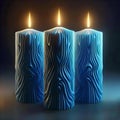 three blue candles Royalty Free Stock Photo