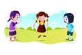 Children play jump rope cartoon vector Illustration Royalty Free Stock Photo