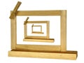 Picture in Picture three Wooden picture frames or notice panel o