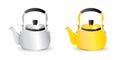 Gold and Silver Kettle Vector Illustration