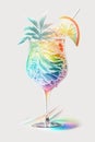 Picture of tropical cocktail on white background. Generative AI