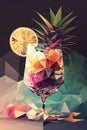 Picture of a tropical coctail glass. Generative AI Royalty Free Stock Photo