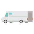 Picture of truck on a white background. Delivery of goods. Vector illustration