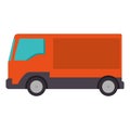 Picture of truck on a white background. Delivery of goods. Vector illustration