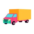 Picture of truck on a white background. Delivery of goods. Vector illustration