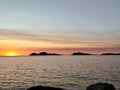 A picture of twilight in the Vigo estuary, view cies islands Royalty Free Stock Photo