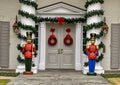 Nutcrackers guarding the entrance door to an expensive house in Highland Park, Dallas, Texas