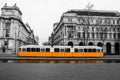 Typical yellow tram in Budapest