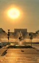 Sunset at Unirii Boulevard from Bucharest