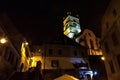 Upper town of Sibiu, in Transylvania, in the evening in a medieval street of the city.