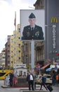 Picture of US soldier at the former East-West Berlin border Royalty Free Stock Photo