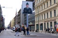 Picture of USA soldier at the former East-West Berlin border,