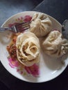 Veg dumplings with sauce ready to eat