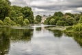 View of Buckingham Palace from St James Park in London England Royalty Free Stock Photo