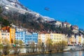 French Alps and Grenoble cable car in autumn, France