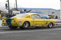 Vintage mustang on the track