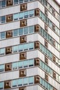 Vintage old siding on a skyscraper