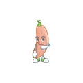 Picture of waiting banana squash on cartoon mascot style design