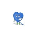 Picture of waiting blue love balloon on cartoon mascot style design