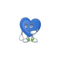 Picture of waiting blue love on cartoon mascot style design