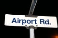 Airport road sign - Blue and white for airports