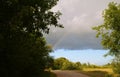 Rainbow after a strong mushroom rain