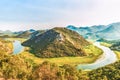 Montenegro majestic landscape - Crnojevica river bending in Skadar Lake National Park.