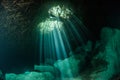 Scuba diving in the Casa Cenote in Mexico