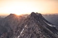 Sunrise at the summit of the Nebelhorn Royalty Free Stock Photo