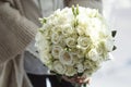 Picture of wedding bouquet of white roses Royalty Free Stock Photo