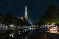 Westerkerk at Night Royalty Free Stock Photo