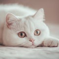 a white cat sleeping happily Royalty Free Stock Photo