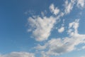 Picture of white clouds against clear blue sky background and copy space for text Royalty Free Stock Photo