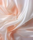 A picture of white pink silk with very cute pearls, in the style of smooth curves Royalty Free Stock Photo
