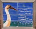 Whooping Crane with Poetry at Zoo