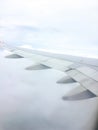 Picture From the window of the plane clouds.