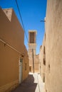 Typical Windtower made of clay taken in the streets of Yazd, iran. These towers, aimed at cooling down buildings in the desert