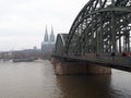 KÃÂ¶ln bridge with the cathedral in the background