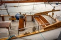 Wooden Boat with clean brown Teak Deck Royalty Free Stock Photo