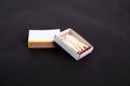 Picture of wooden matches in the box Royalty Free Stock Photo