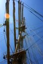 Picture of wooden sailing ship at parade Royalty Free Stock Photo
