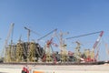 Picture of works currently ongoing for Qatar 2022 major international event: the Football World Cup Royalty Free Stock Photo