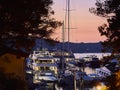 A picture of yatch in the harbor Royalty Free Stock Photo