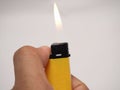 Picture of yellow lighter isolated Royalty Free Stock Photo