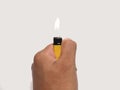 Picture of yellow lighter isolated Royalty Free Stock Photo