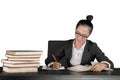 Young business woman writing on the clipboard Royalty Free Stock Photo