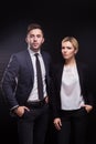 Picture of young couple of office workers standing Royalty Free Stock Photo