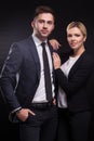 Picture of young couple of office workers standing Royalty Free Stock Photo